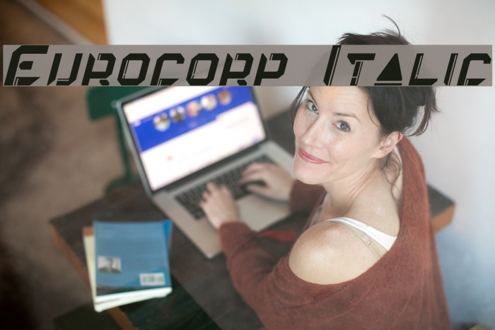 Eurocorp Italic Font examples