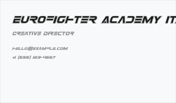 Eurofighter Academy Italic Business Card