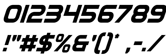 Eurofighter Condensed Italic Font OTHER CHARS