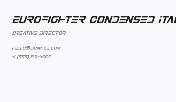 Eurofighter Condensed Italic Business Card