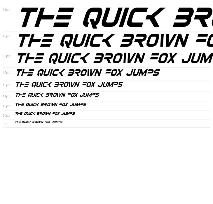 Eurofighter Condensed Italic Waterfall