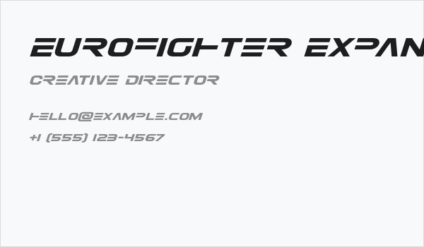 Eurofighter Expanded Italic Business Card