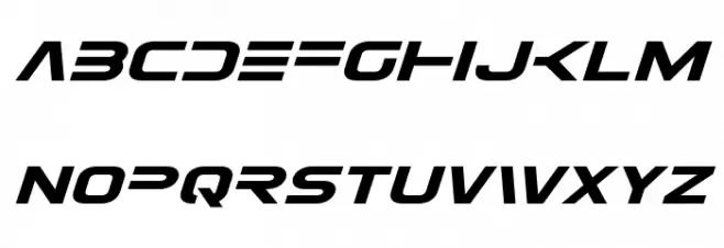 Eurofighter Expanded Italic Caratteri MINUSCOLO