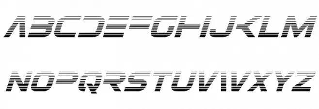 Eurofighter Gradient Italic Caratteri MINUSCOLO
