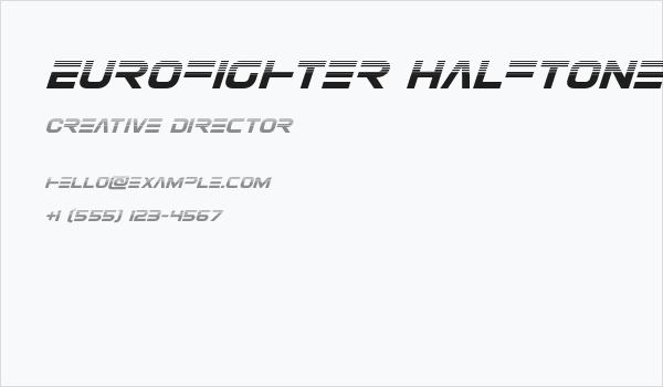 Eurofighter Halftone Italic Business Card