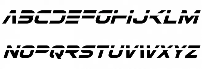 Eurofighter Laser Italic Caratteri MINUSCOLO