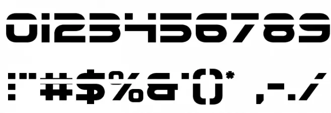 Eurofighter Laser Font OTHER CHARS