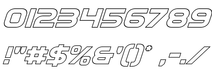 Eurofighter Outline Italic Font OTHER CHARS