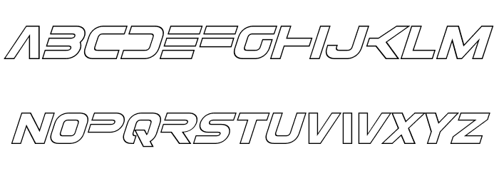 Eurofighter Outline Italic Font LOWERCASE