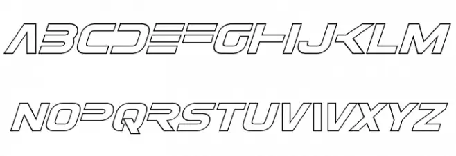 Eurofighter Outline Italic फ़ॉन्ट लोअरकेस