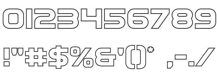 Eurofighter Outline Font OTHER CHARS