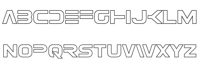 Eurofighter Outline Font LOWERCASE