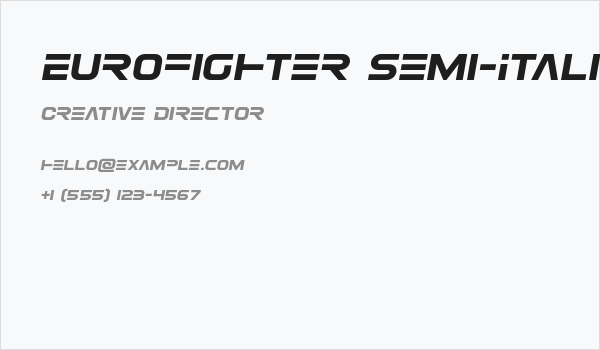 Eurofighter Semi-Italic Business Card