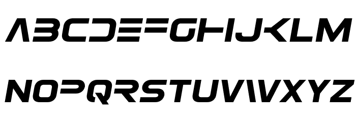 Eurofighter Semi-Italic Font LOWERCASE