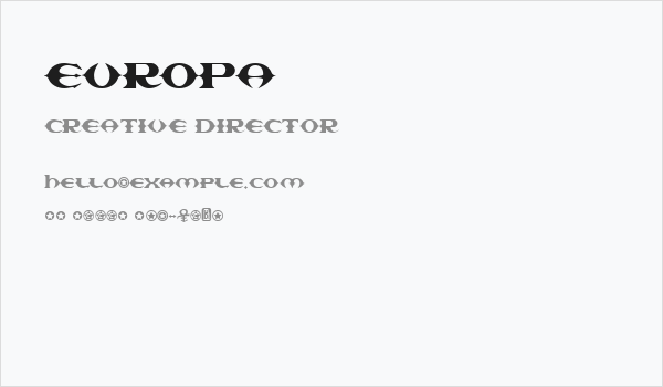 Europa Business Card