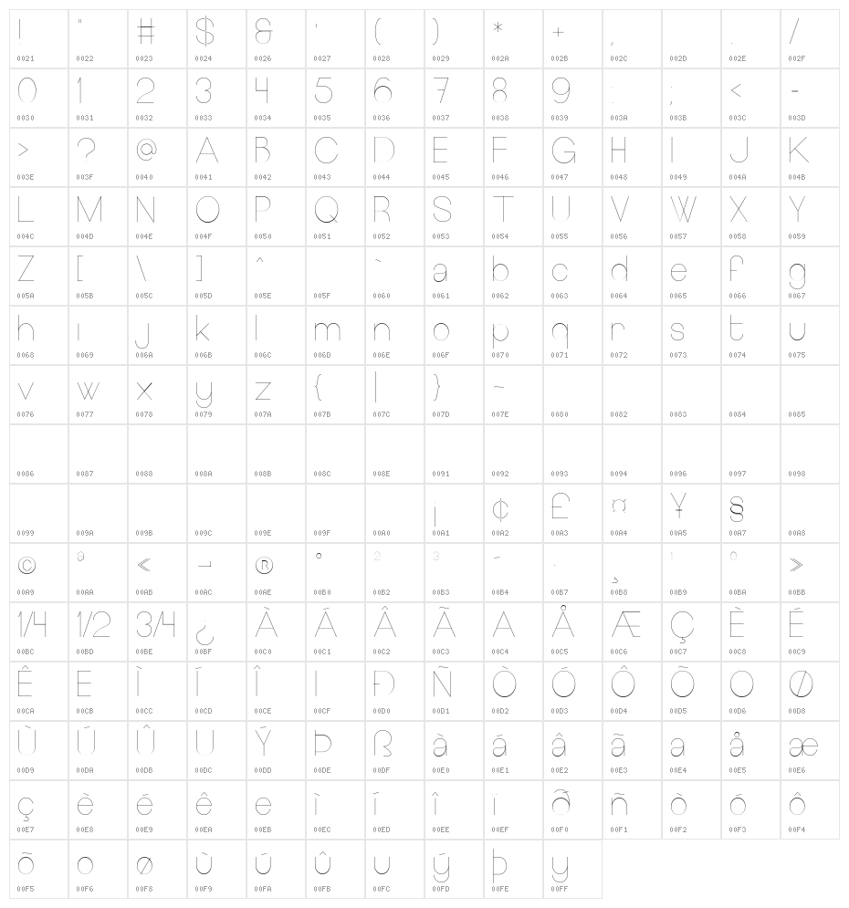 Europe Underground Light Character Map