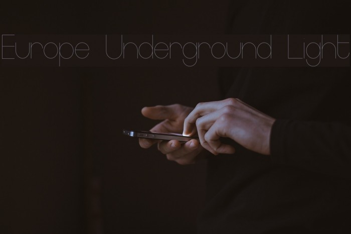 Europe Underground Light Font examples