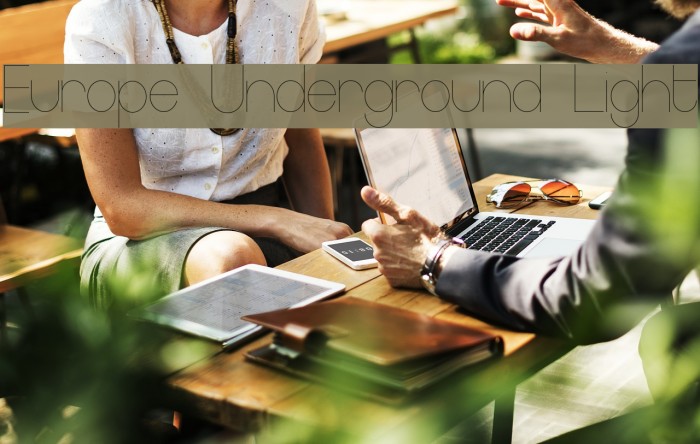 Europe Underground Light Font examples