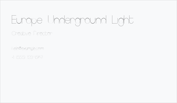 Europe Underground Light Business Card