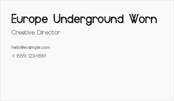 Europe Underground Worn Business Card