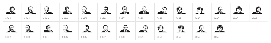 European Leaders Regular Character Map