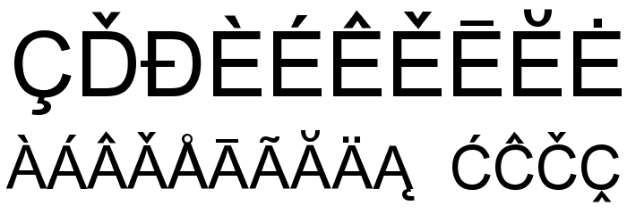 European SansSerif Font OTHER CHARS
