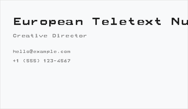 European Teletext Nuevo Business Card