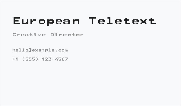 European Teletext Business Card