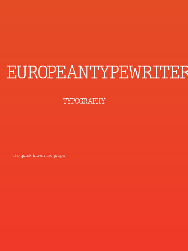 EuropeanTypewriter Poster