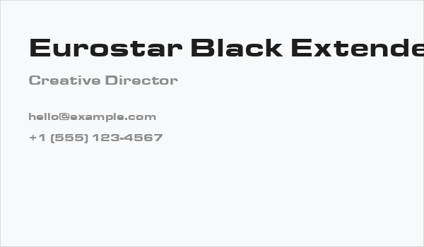 Eurostar Black Extended Business Card