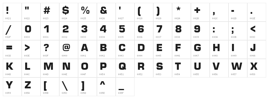 Eurostar Black Character Map