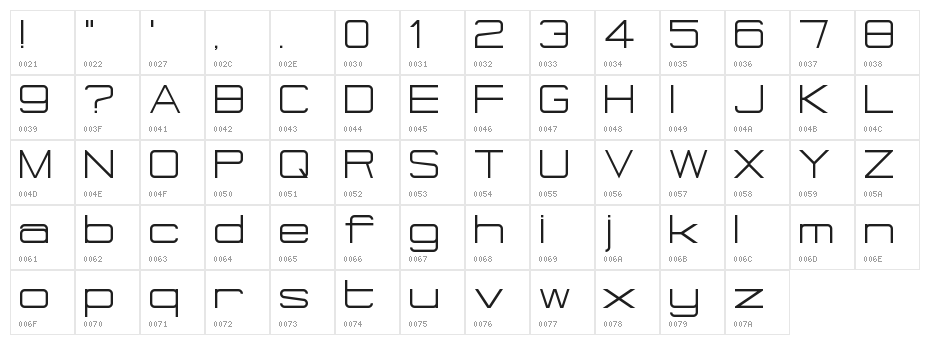Eurosteal Big Caps Regular Character Map