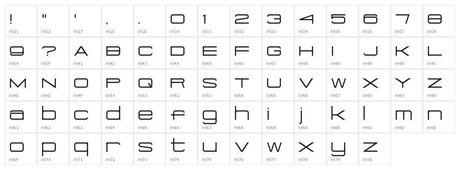 Eurosteal Regular Character Map
