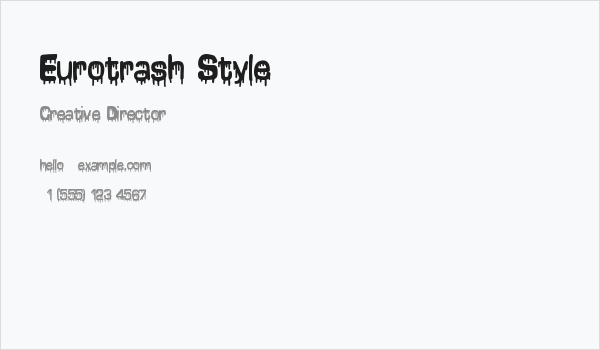 Eurotrash Style Business Card