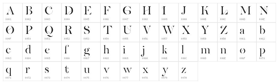 eunoiaFREE Character Map