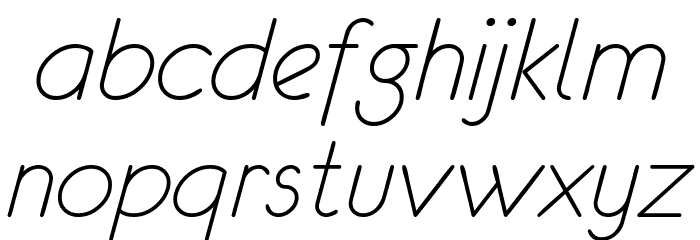 eurofurence light italic Schriftart Kleinbuchstaben
