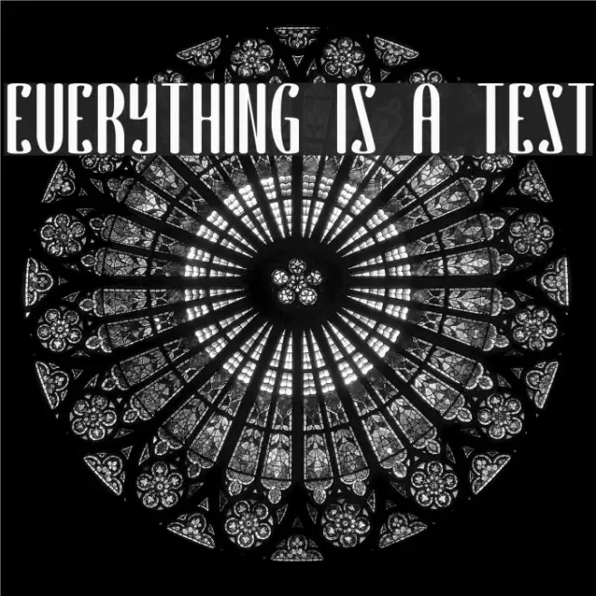 EVERYTHING IS A TEST Font examples