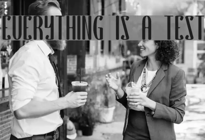 EVERYTHING IS A TEST Font examples