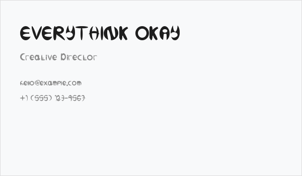 EVERYTHINK OKAY Business Card