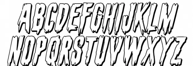 Eva Fangoria 3D Italic Шрифта ВЕРХНИЙ