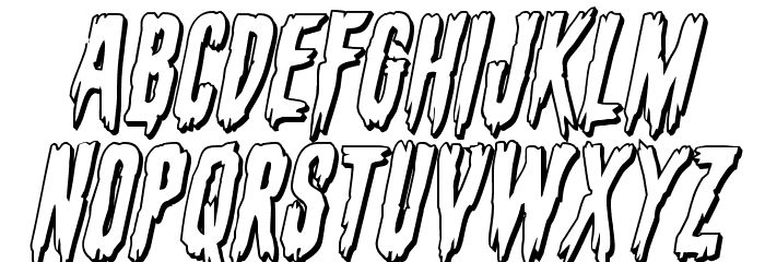 Eva Fangoria 3D Italic Font LOWERCASE