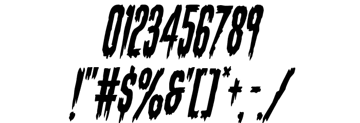 Eva Fangoria Condensed Italic Font OTHER CHARS