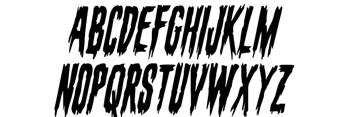 Eva Fangoria Condensed Italic Font LOWERCASE