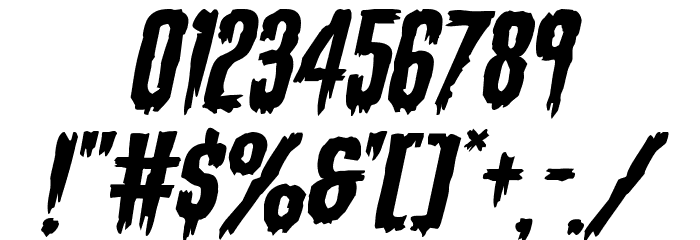 Eva Fangoria Expanded Italic Font OTHER CHARS