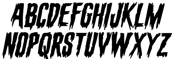 Eva Fangoria Expanded Italic Font LOWERCASE