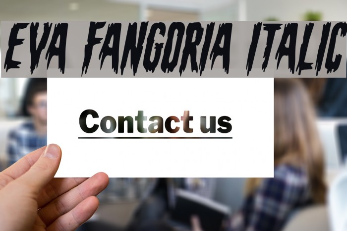 Eva Fangoria Italic Font examples