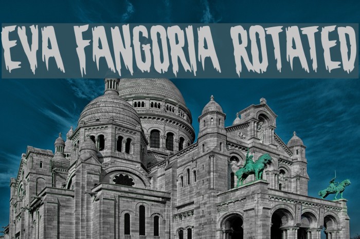 Eva Fangoria Rotated Font examples