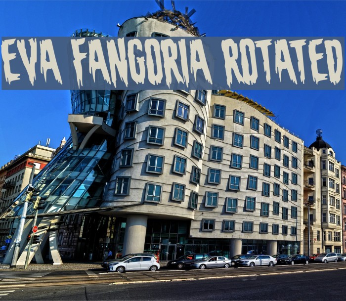 Eva Fangoria Rotated Font examples