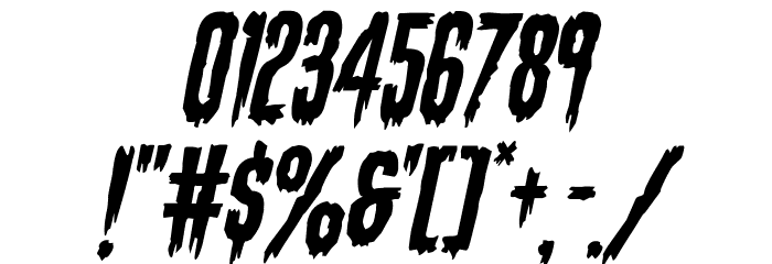 Eva Fangoria Staggered Italic Font OTHER CHARS
