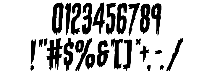 Eva Fangoria Staggered Rotalic Font OTHER CHARS